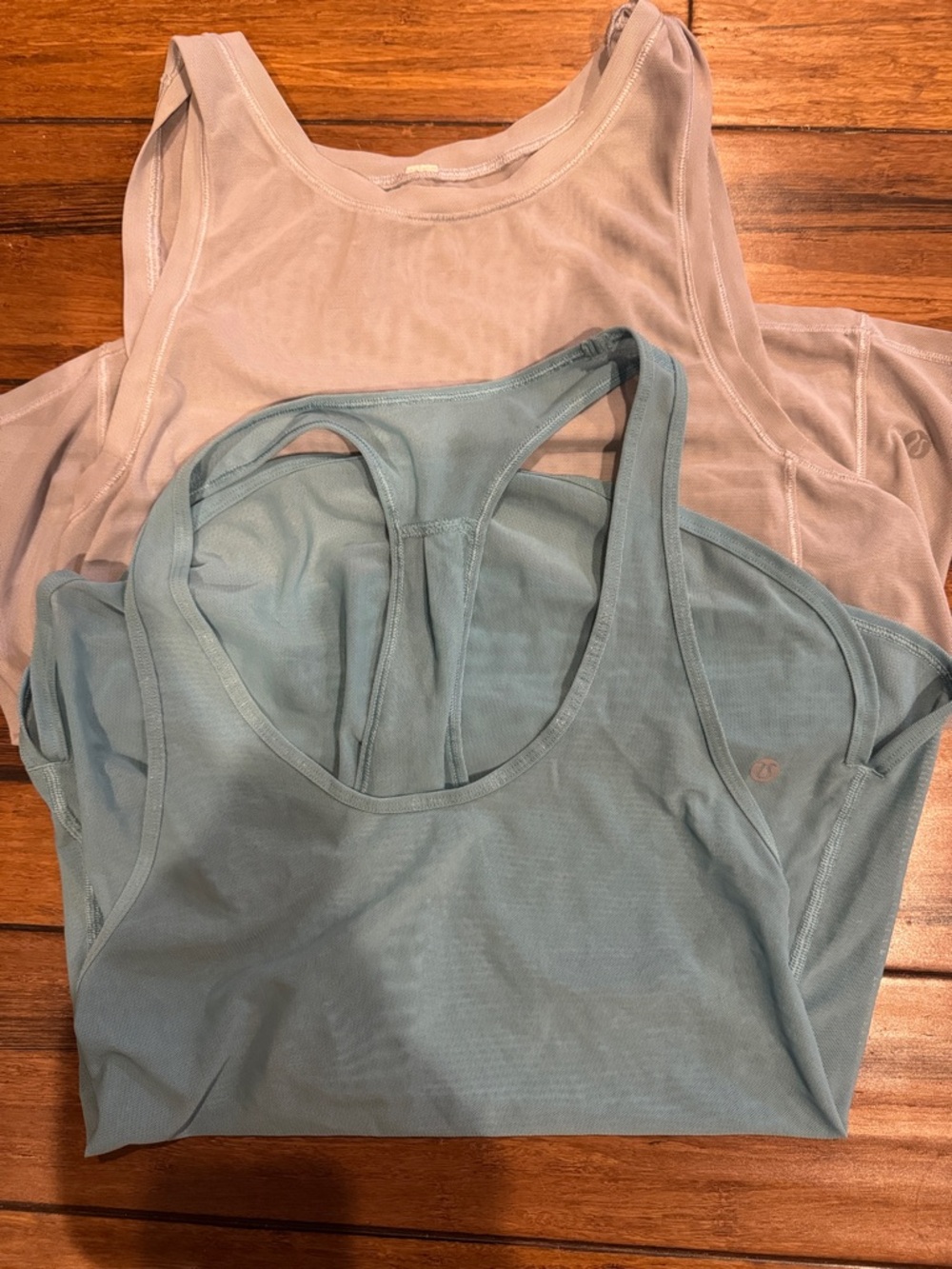 lululemon athletica Women's Light Blue and Grey Racerback Tank Top set
